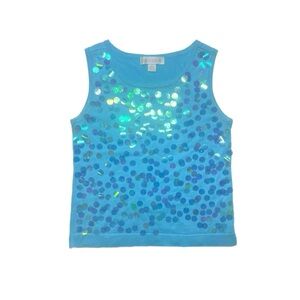 Vintage sequin baby blue top
